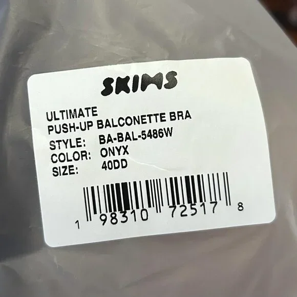 SKIMS - 40DD Onyx - Balconette Push-Up Bras - Picture 2 of 2